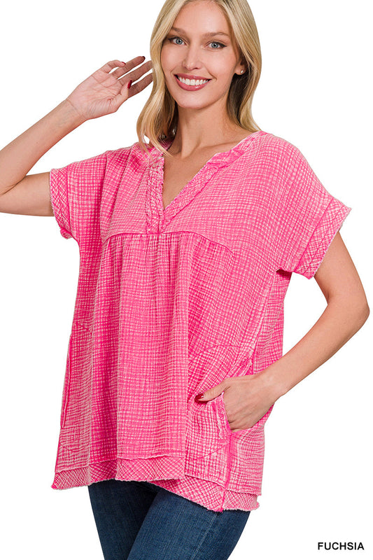 Double-Gauze Top Zenana