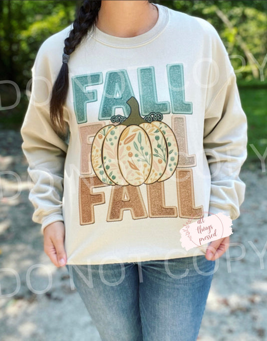 FALL Faux embroidery Sweatshirt