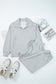 Zip Collar Drawstring Pants Set *two colors* LT