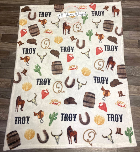 Cowboy baby blanket