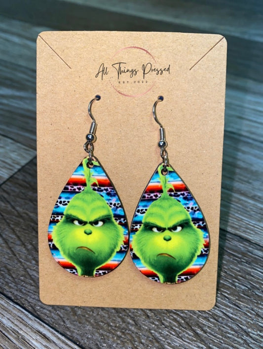 Green Aztec Earrings