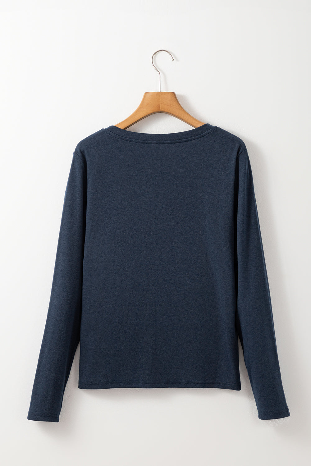 Navy Long Sleeve V-Neck Top FB