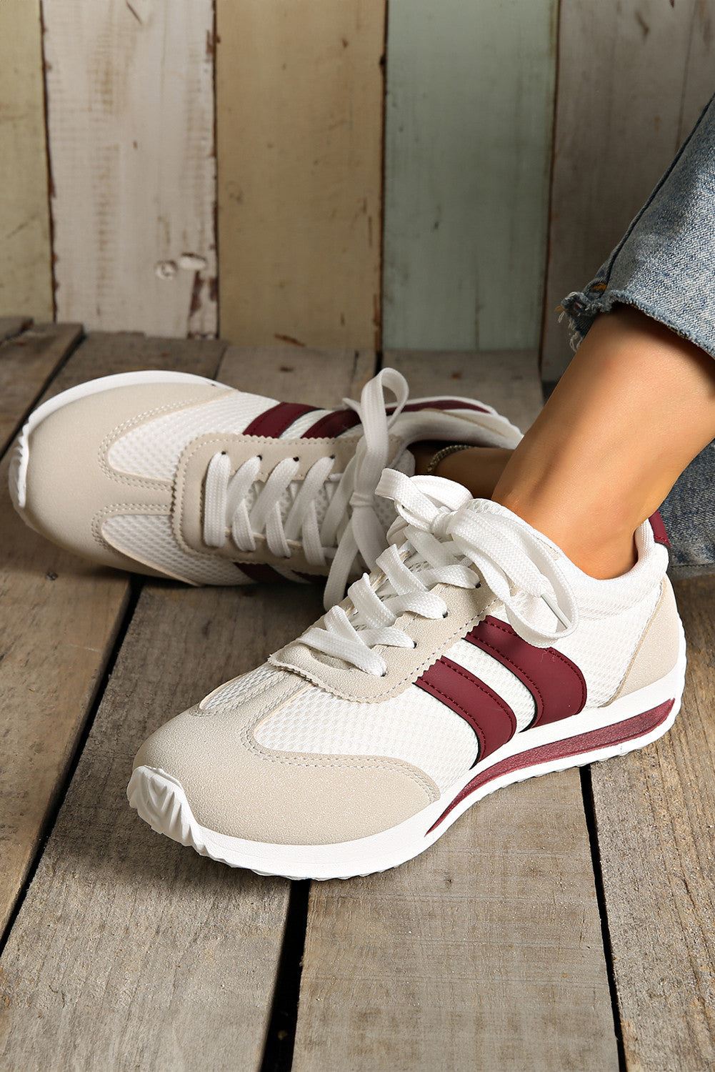Burgundy Patchwork Sneakers RTS