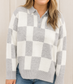 Grey Plus Size Checkered Sweater FB