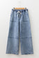 Acid Wash Drawstring Waistband Jeans September.
