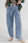 Acid Wash Drawstring Waistband Jeans September.
