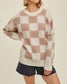 Beige Checkered Baggy Sweater October.