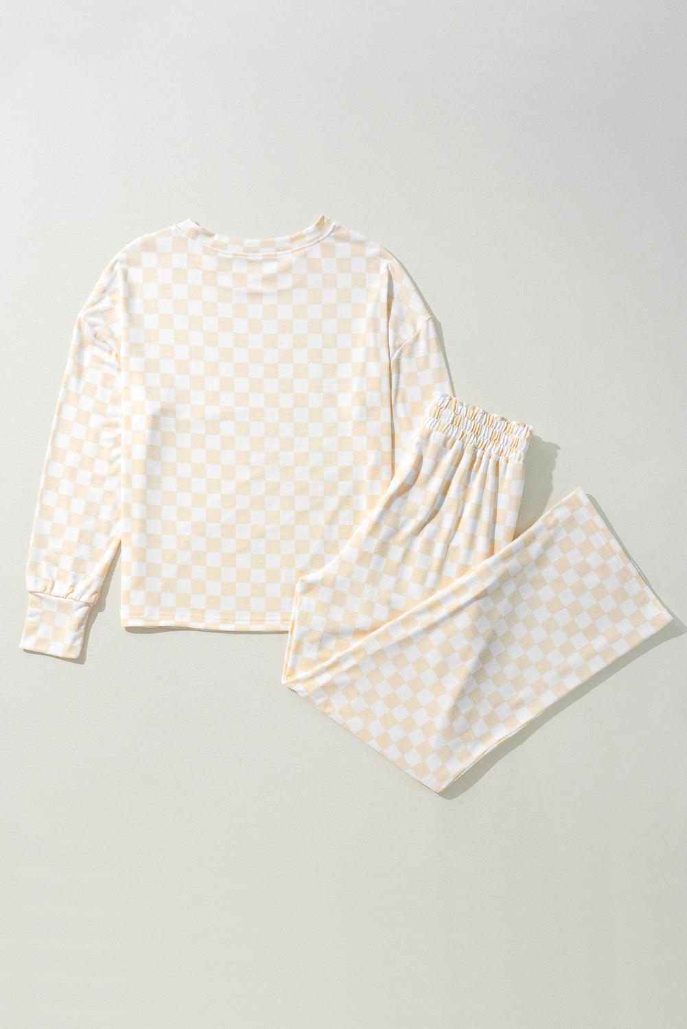 Beige Checkered Lounge Set FB