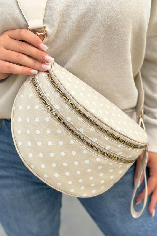 Beige Retro Polka Dot Bag FB