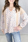 Beige Waffle Knit Floral Top LT