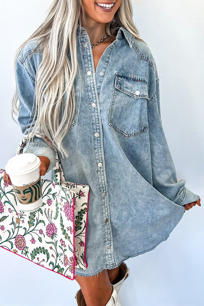 Big Pocket Loose Denim Dress FB