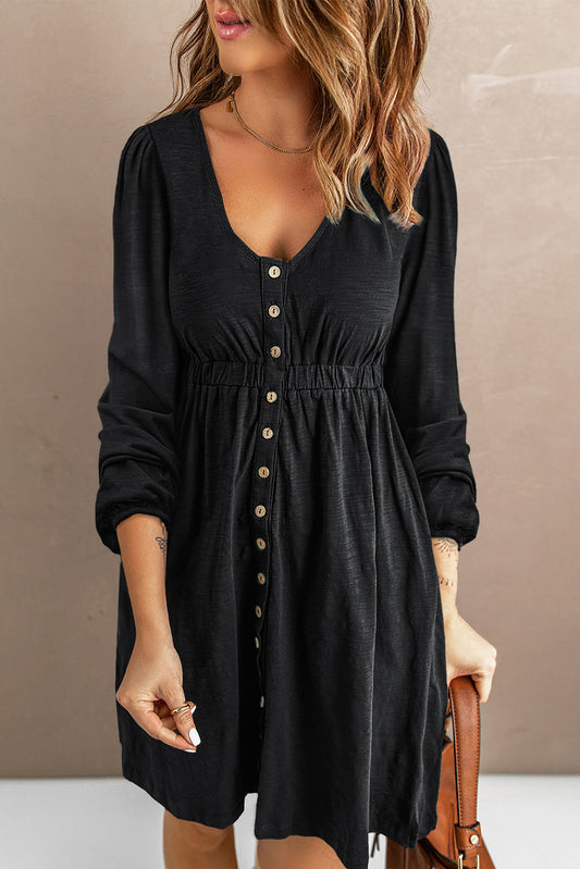 Black Button Up Dress FB