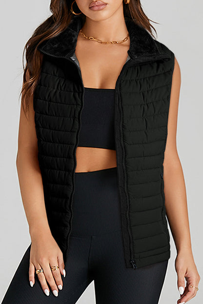 Black Puffer Vest FB