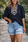 Dolman Leopard Trim Blouse