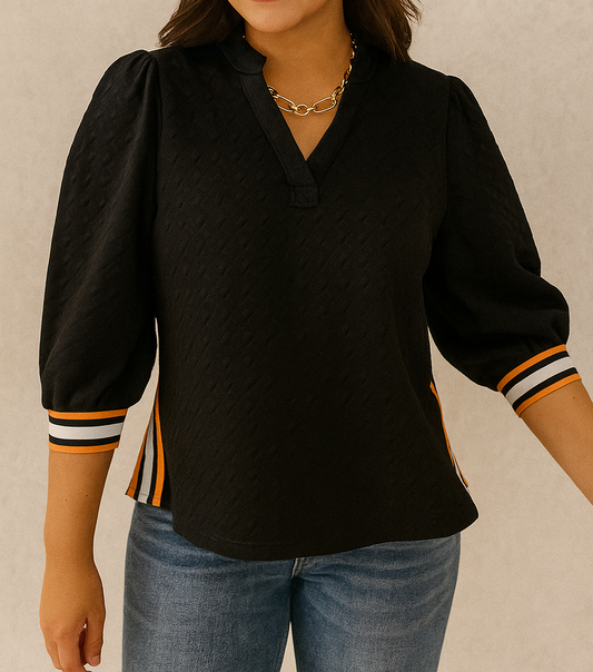 Black Polo Pullover Sweatshirt FB