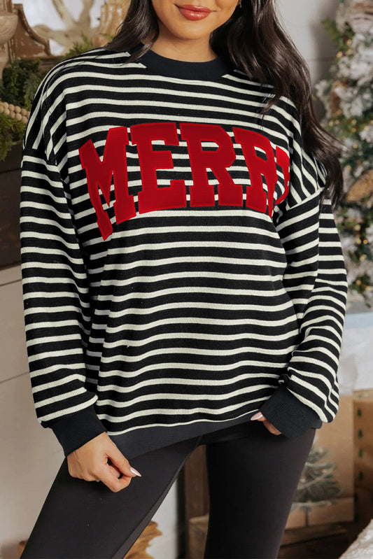 Black Stripe MERRY Sweatshirt FB