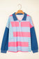 Blue Stripe Colorblock Plus Pullover September.