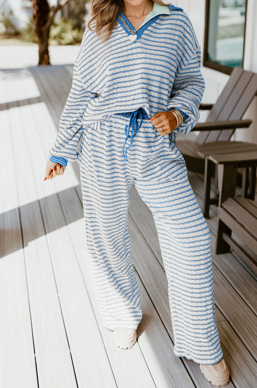 Blue Stripe Pullover Set FB