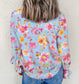 Blue Floral Smocked Blouse September.