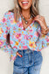 Blue Floral Smocked Blouse September.