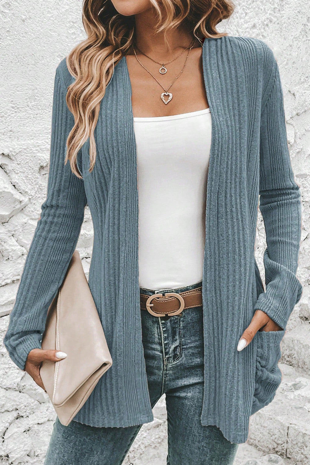 Ribbed Knitted Cardigan FB