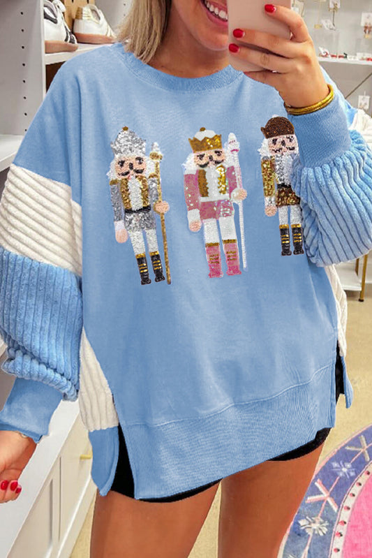 Blue Sequin Nutcracker Sweatshirt FB