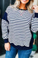 Blue Stripe Patchwork Sweatshirt LT