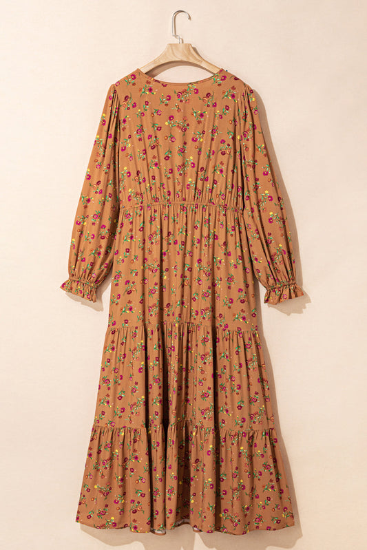 Brown Floral Plus Size Maxi LT