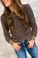Brown Ribbed Leopard Top LT