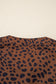 Brown Leopard Ruffle Sleeve Blouse LT