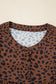 Brown Leopard Ruffle Sleeve Blouse LT