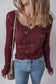 Burgundy Notched Floral Top LT