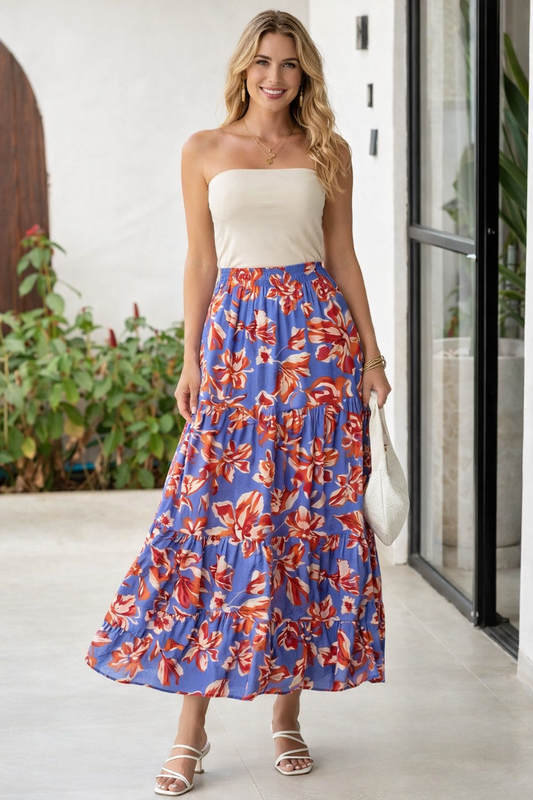 Boho Floral Maxi Skirt OOTD
