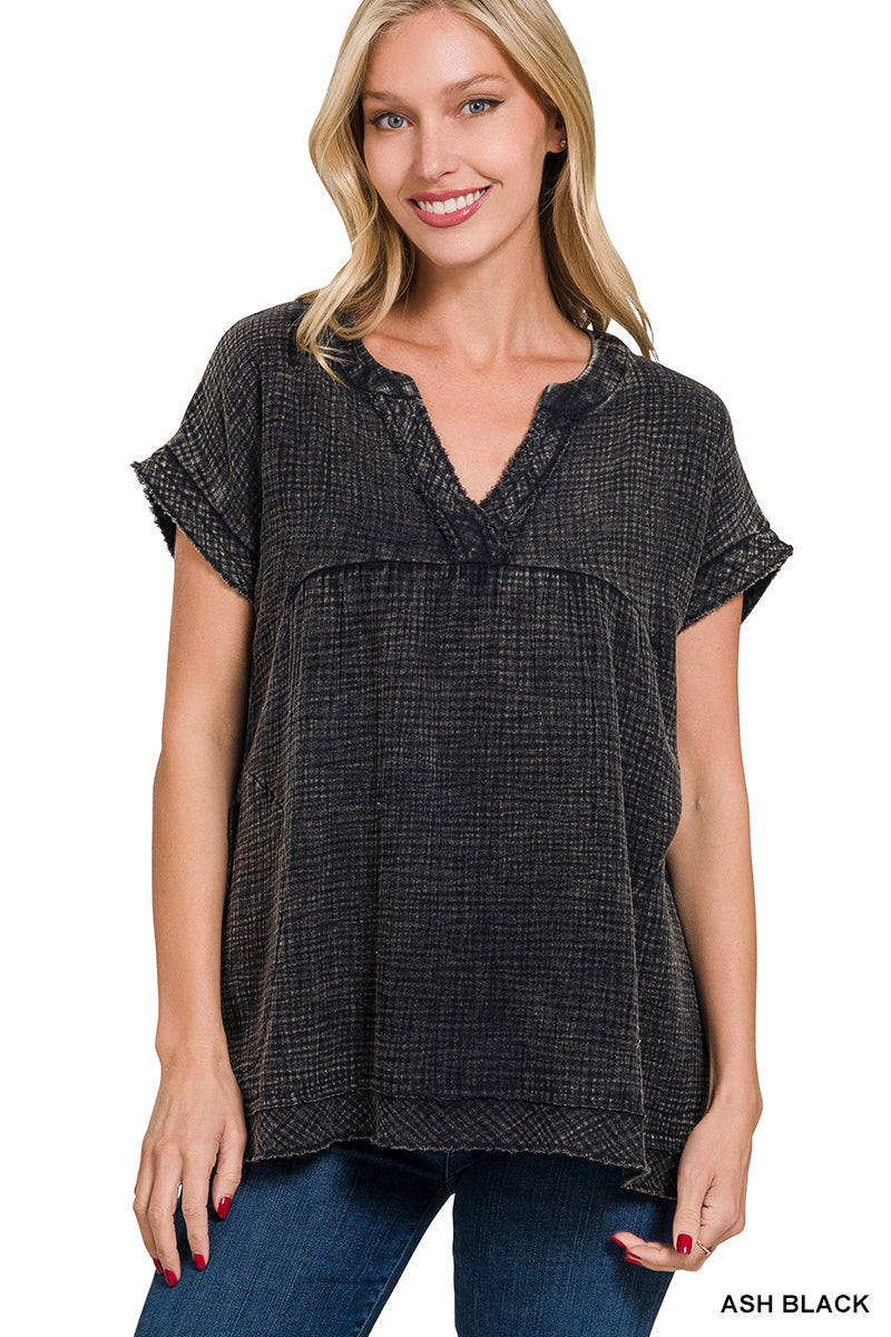 Double-Gauze Top Zenana