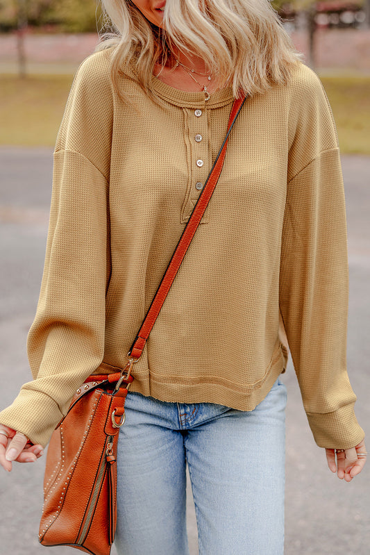 Camel Textured Oversized Top FB