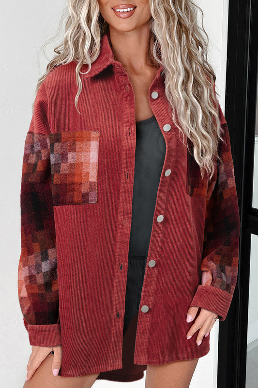 Checker Sleeve Corduroy Jacket FB