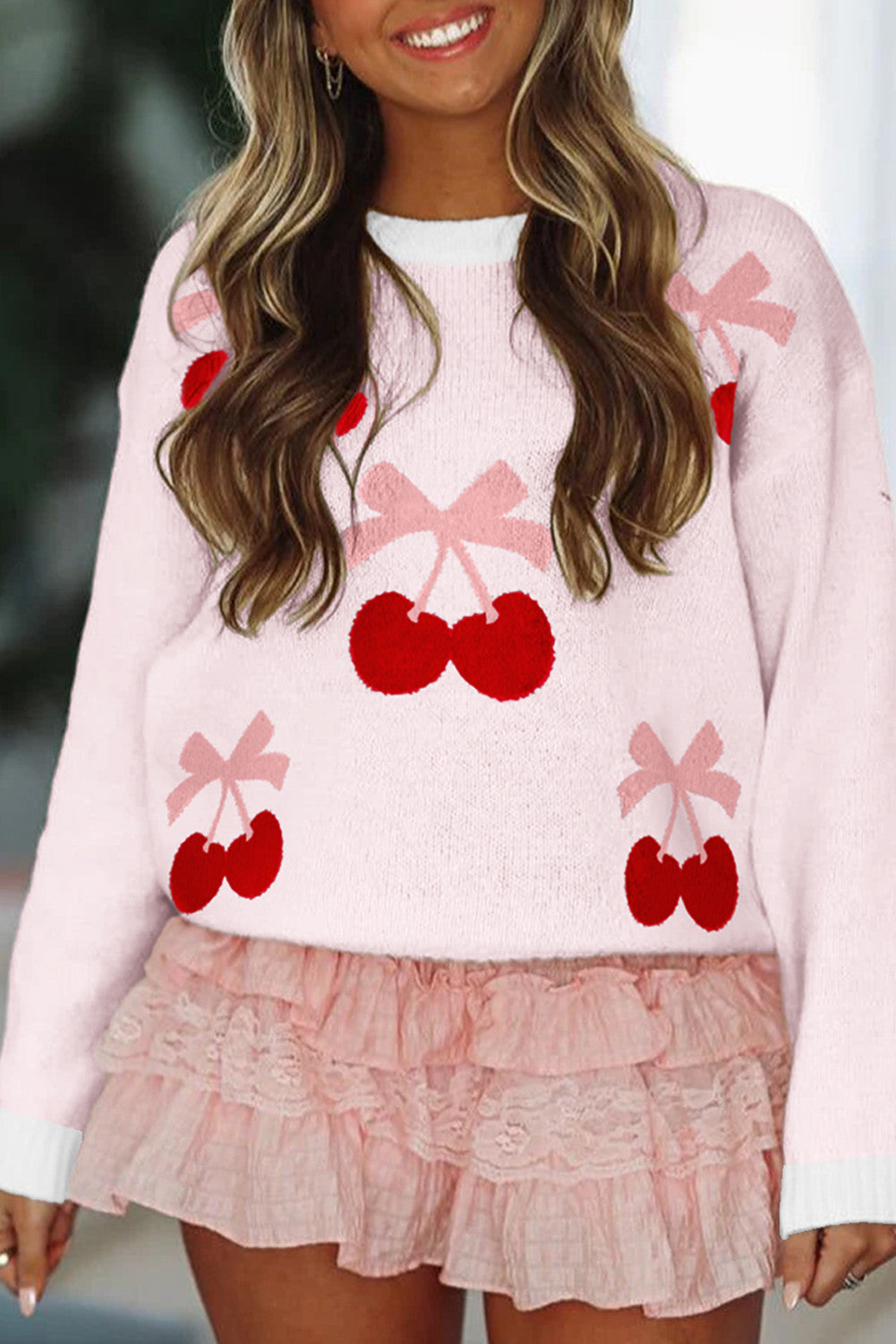 Cherry Pattern Sweater FB