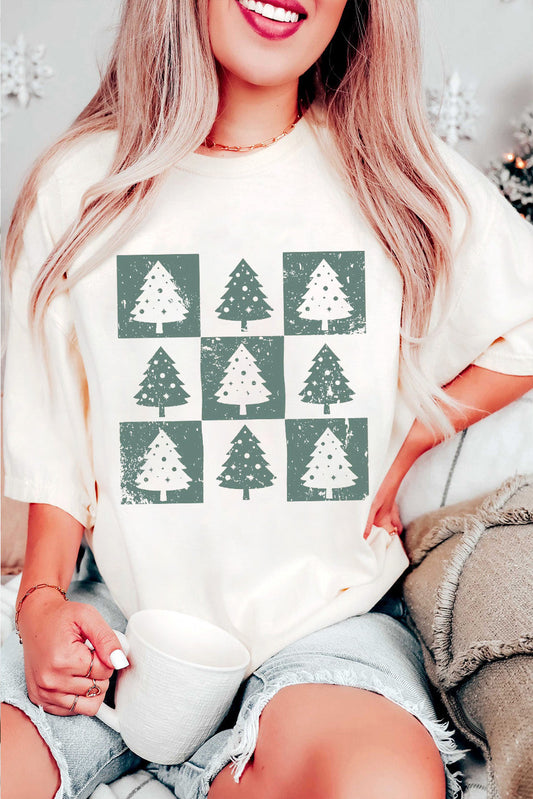Christmas Tree Checkered Oversized Top FB