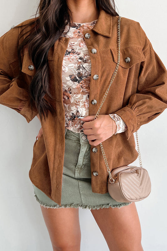 Corduroy Flap Pocket Shacket FB