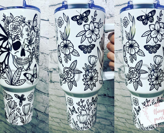 40 oz Skull Tumbler