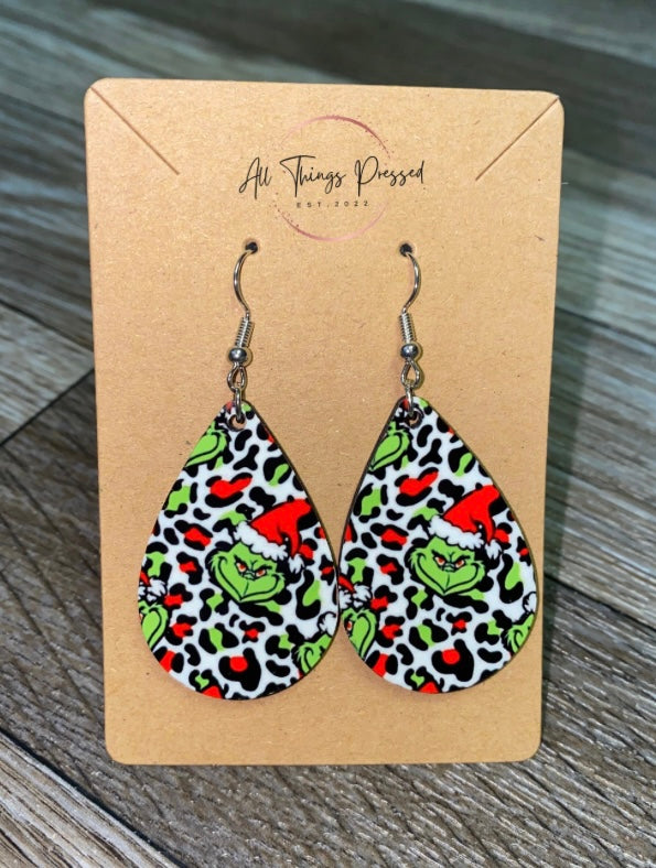 Green cheetah Earrings