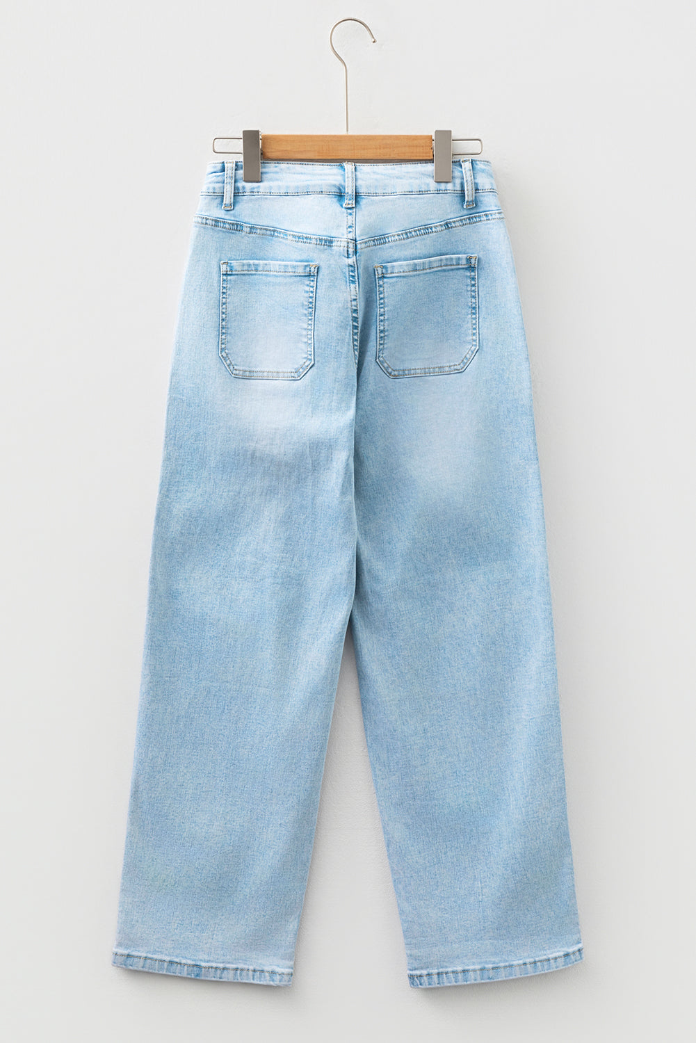 Exposed Stitch Barrel Jeans LT