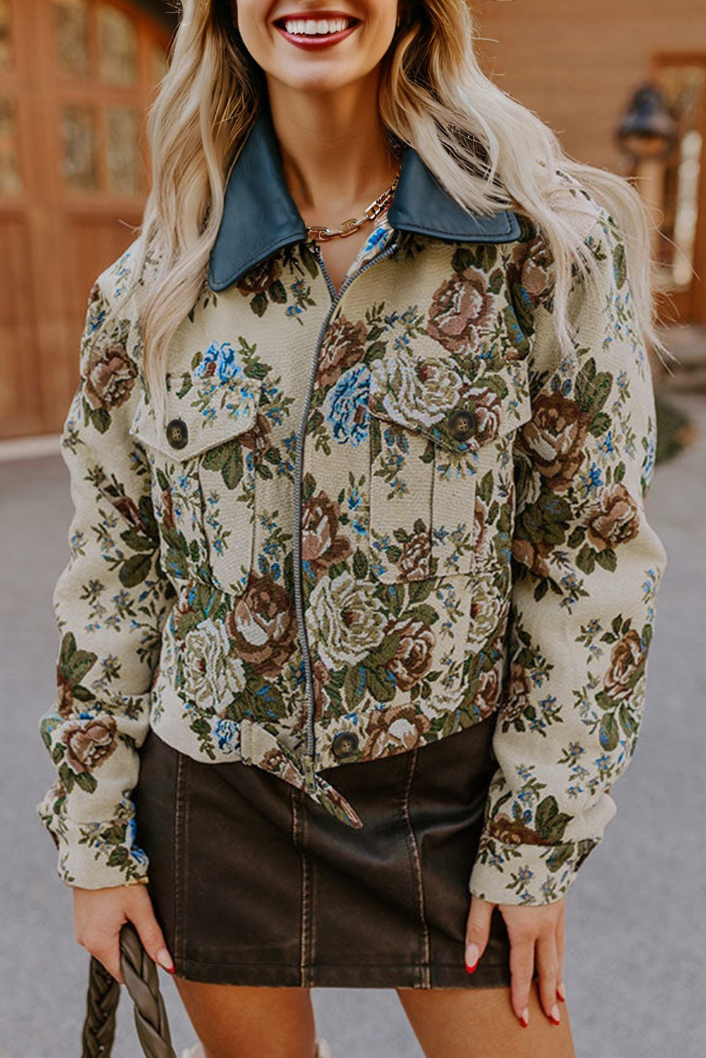 Floral Zip Up Jacket LT