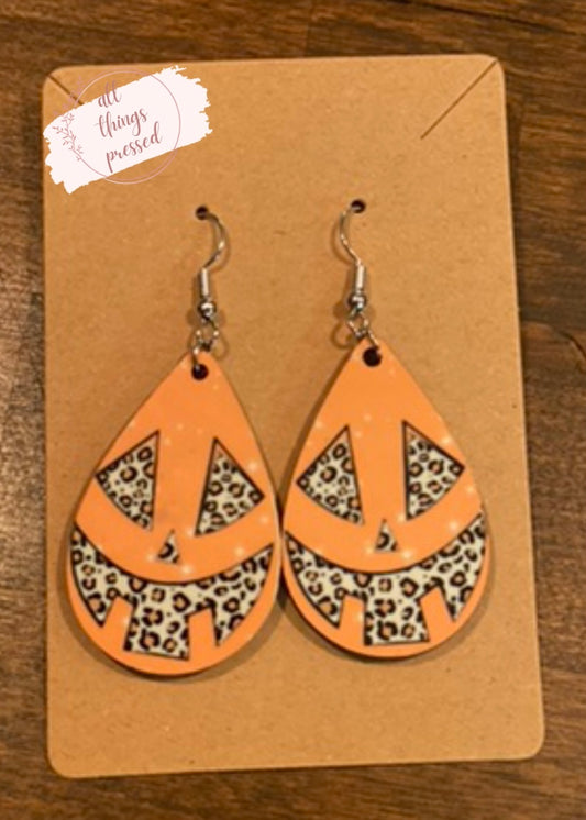 Cheetah Pumpkin Earrings