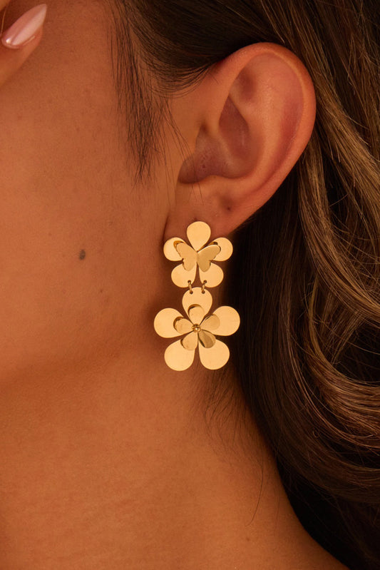Gold Plated Flower Earrings LT