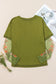 Green Floral Mesh Top LT