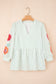 Green Stripe Flower Babydoll Blouse LT