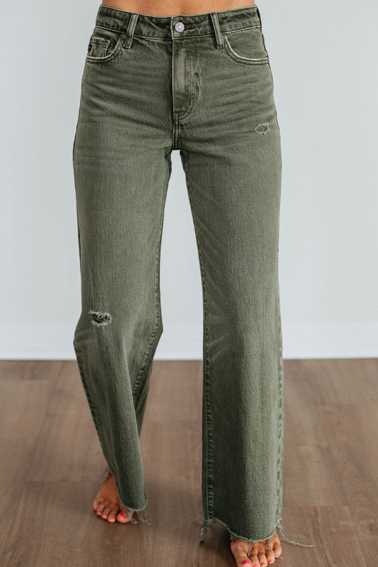 Green Distressed Jeans LT