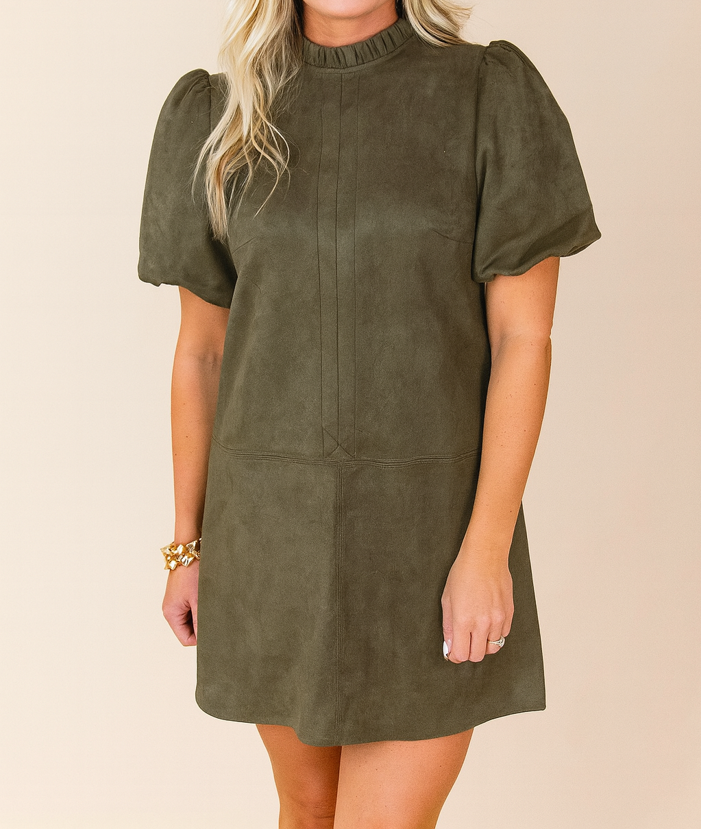 Green Frilled Mini Dress LT