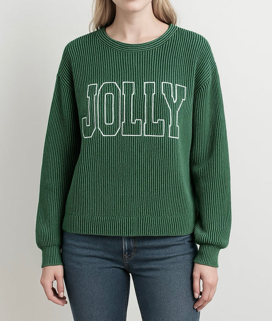 Green JOLLY Ribbed Top FB